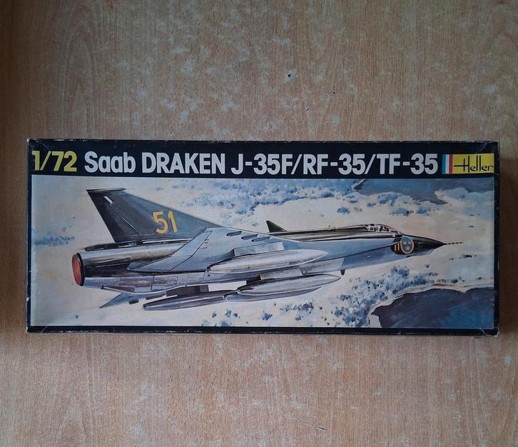Saab Draken J-35F/RF-35/TF-35 Heller 1/72, Hobby en Vrije tijd, Modelbouw | Vliegtuigen en Helikopters, Zo goed als nieuw, Vliegtuig
