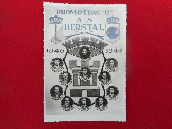 ancienne photo carte football A.S. HERSTAL 1946-47 ORIGINAL, Collections, Articles de Sport & Football, Envoi