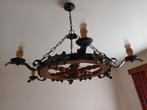 1 lustre en chêne et fer forgé, Enlèvement, Utilisé, Bois