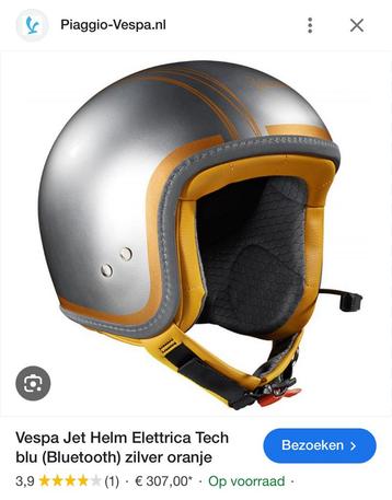 Vespa Jet Helm Elettrica Tech blu (Bluetooth) zilver oranje beschikbaar voor biedingen