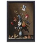 Fleurs dans un vase Wan-Li avec coquillages - Balthasar van, 75 à 100 cm, Envoi, Création originale, 50 à 75 cm