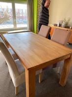 Tafel  en vier stoelen, Maison & Meubles, Tables | Tables à manger, Comme neuf, Rectangulaire, Teck, Cottage