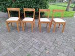 4 eikenhouten eetstoelen / stoelen, Gebruikt, 60 tot 90 cm, Hout, Ophalen of Verzenden