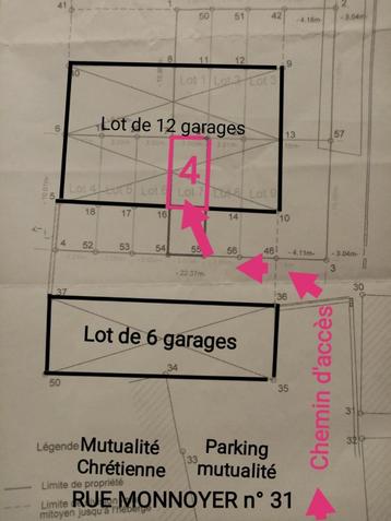 Garage à louer à Courcelles centre