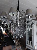 8 armen luster met kapjes en dimlichten prijs 75 euro, Huis en Inrichting, Lampen | Kroonluchters, Ophalen, Zo goed als nieuw