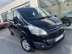 Ford Transit Custom 2,2 TDCI DOUBLE CABINE, 6 PLACES 155CH G, Auto's, Bestelwagens en Lichte vracht, Gebruikt, Zwart, Zwart, 155 pk