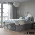Ikea brimnes bedframe 160x200 zwart, Huis en Inrichting, Ophalen, Zwart, Tweepersoons, Zo goed als nieuw