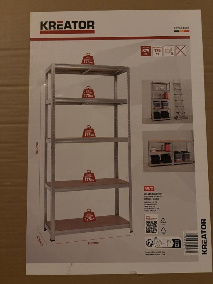 KREATOR OPBERGREK KRT674001 - NIEUW IN DOOS, Huis en Inrichting, Kasten | Stellingkasten, Nieuw, Ophalen