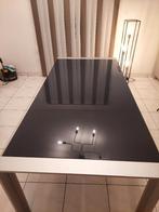 table de salle à manger en verre et aluminium, Maison & Meubles, 150 à 200 cm, Cinq personnes ou plus, Verre, Comme neuf