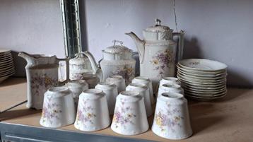 vintage porseleinen thee-/koffieset (12 stuks) Carl Tielsch beschikbaar voor biedingen