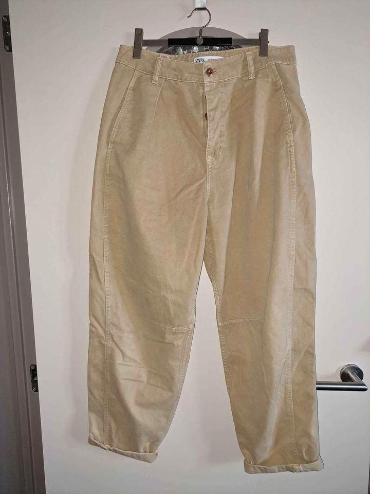 Zara, MNG, of Mer Du Sud, broek mt 38, Kleding | Dames, Broeken en Pantalons, Zo goed als nieuw, Maat 38/40 (M), Bruin, Lang, Ophalen of Verzenden