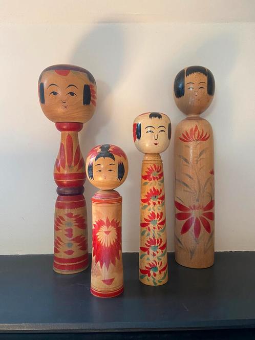 Ensemble Kokeshi vintage, Antiquités & Art, Art | Sculptures & Bois, Enlèvement ou Envoi
