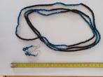 Halsketting met bijpassende oorbellen (! Moederdag), Handtassen en Accessoires, Kettingen, Blauw, Met edelsteen, Zo goed als nieuw