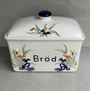 Vintage handgeschilderde Brooddoos aardewerk