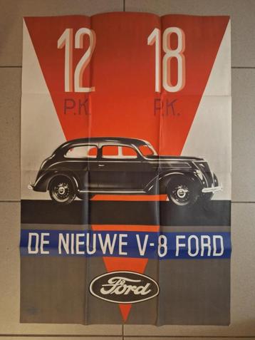 Grote Dealer Poster Ford V-8 / 1950 beschikbaar voor biedingen