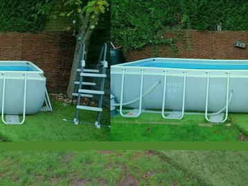 Intex zwembad 4mx2mx1m incl zandfilterpomp en alle toebehore, Ophalen, Ladder