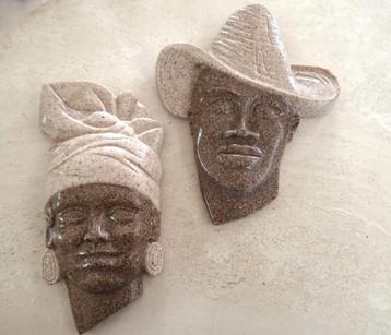 Creoolse Sand Art: prachtige wanddecoraties, man en vrouw beschikbaar voor biedingen