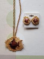 Nieuwe halsketting met bijpassende oorbellen met clips, Ophalen, Nieuw