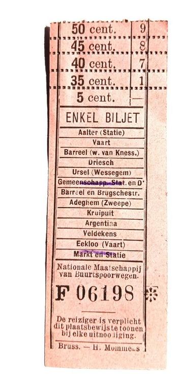 Antiek vervoersticket beschikbaar voor biedingen