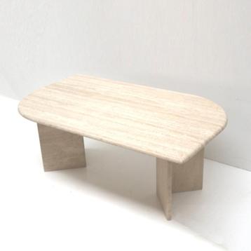 Vintage travertine salontafel tafel jaren '60 '70 midcentury beschikbaar voor biedingen