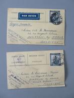 2 luchtpost PK 1944-45 Leopoldville Congo naar Namur, Postzegels en Munten, Brieven en Enveloppen | Buitenland, Verzenden, Briefkaart