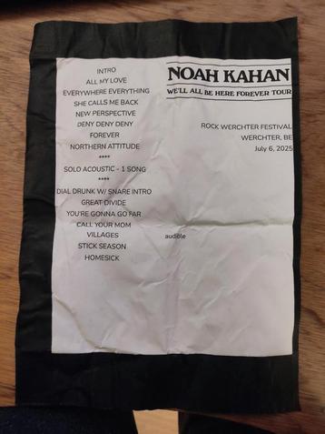Setlist Noah Kahan op Rock Werchter 2025 beschikbaar voor biedingen