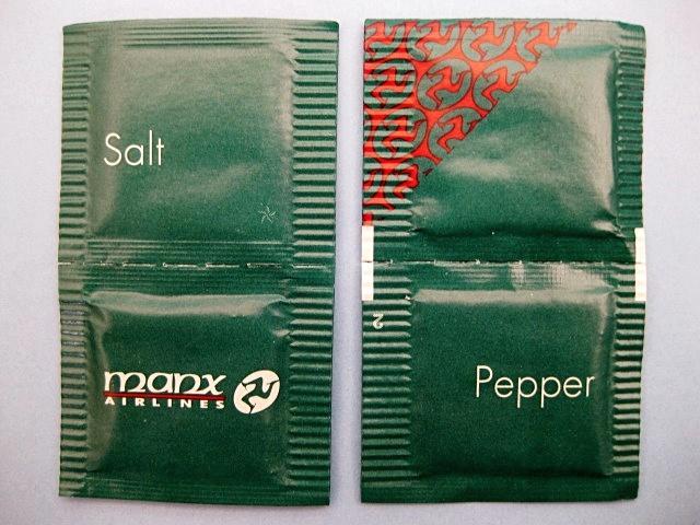 Lot de 2 sacs en papier pour salière poivrière Manx Airlines, Collections, Aviation, Neuf, Autres types, Enlèvement ou Envoi