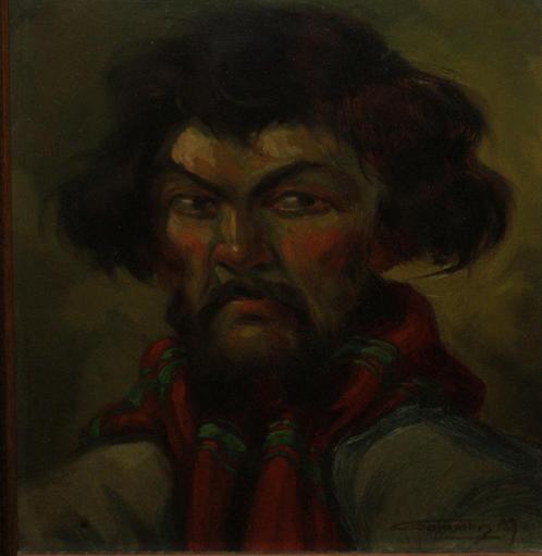 Martin Galambos (Hongarije): Portret (39 x 43 cm), Antiquités & Art, Art | Peinture | Classique, Enlèvement ou Envoi