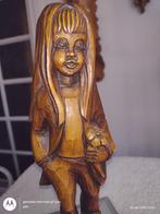Joyeuse figurine en chêne de fille 26 cm, Antiquités & Art, Art | Sculptures & Bois, Enlèvement ou Envoi