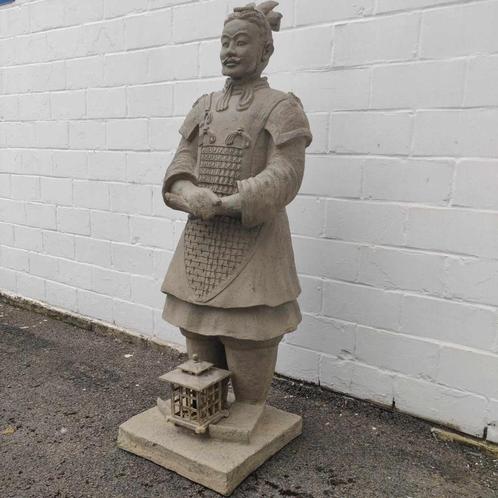 Statue 1,40m Général chinois armée terre cuite enterrée Xiân, Huis en Inrichting, Woonaccessoires | Overige, Zo goed als nieuw