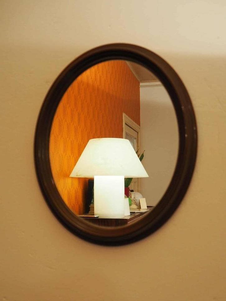 Vintage bruine spiegel, Space Age spiegel, 1970s, Huis en Inrichting, Badkamer | Badkamermeubels, Zo goed als nieuw, Ophalen of Verzenden