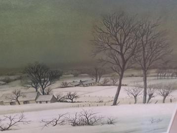 Prachtige litho winterlandschap Gies Cosyns te koop beschikbaar voor biedingen