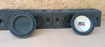 2x Auto Subwoofer 12" + 2x Speakerboxen – Earthquake, MTX &  beschikbaar voor biedingen