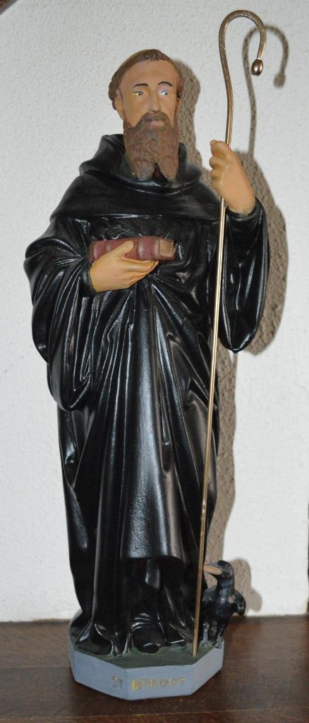 St Benedictus, 46 cm, Antiek en Kunst, Antiek | Religieuze voorwerpen, Ophalen of Verzenden