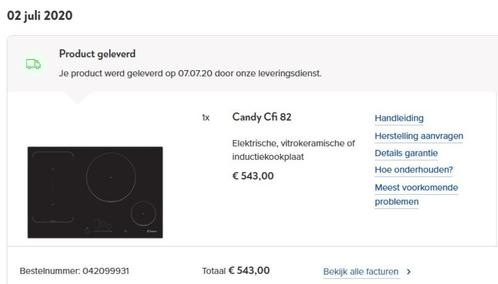 Inductie kookplaat - Candy CFI 82, Elektronische apparatuur, Kookplaten, Gebruikt, Inbouw, Inductie, 4 kookzones, Ophalen