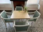 tafel en 4 stoelen, Huis en Inrichting, Complete eetkamers, 4 tot 6 stoelen, Gebruikt, Ophalen, Klassiek