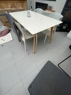 Witte tafel met houten poten, Gebruikt, Ophalen