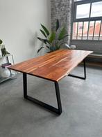 Eettafel in massief eikenhout, Ophalen, 100 tot 150 cm, Eikenhout, 200 cm of meer