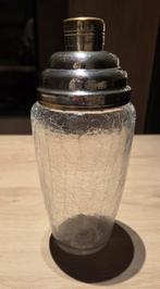 Shaker vintage, verre craquelé et bouchon en métal argenté, Antiquités & Art, Enlèvement ou Envoi