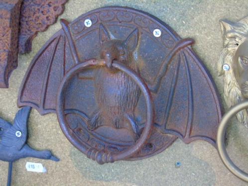 heurtoir , frappe porte chauve souris en fonte ., Jardin & Terrasse, Décoration murale de jardin, Neuf, Enlèvement