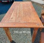 Unieke tafel + salontafel + 6 stoelen, Ophalen, Gebruikt
