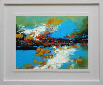 “Abstract landschap. Blauw” Schilderij   beschikbaar voor biedingen