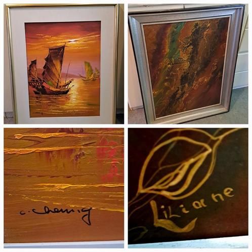 2 zeer knappe schilderijen.origineel.geen kopies.getekend, Antiek en Kunst, Kunst | Schilderijen | Klassiek, Ophalen