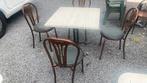 Bistrotafel met 4 stoelen, Ophalen, Aluminium