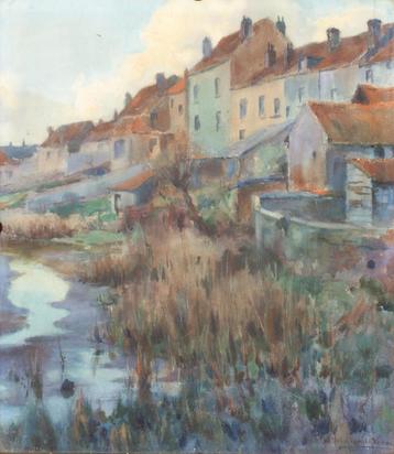 Jules Van De Leene (1887-1962): Stadszicht (52 x 60 cm) beschikbaar voor biedingen