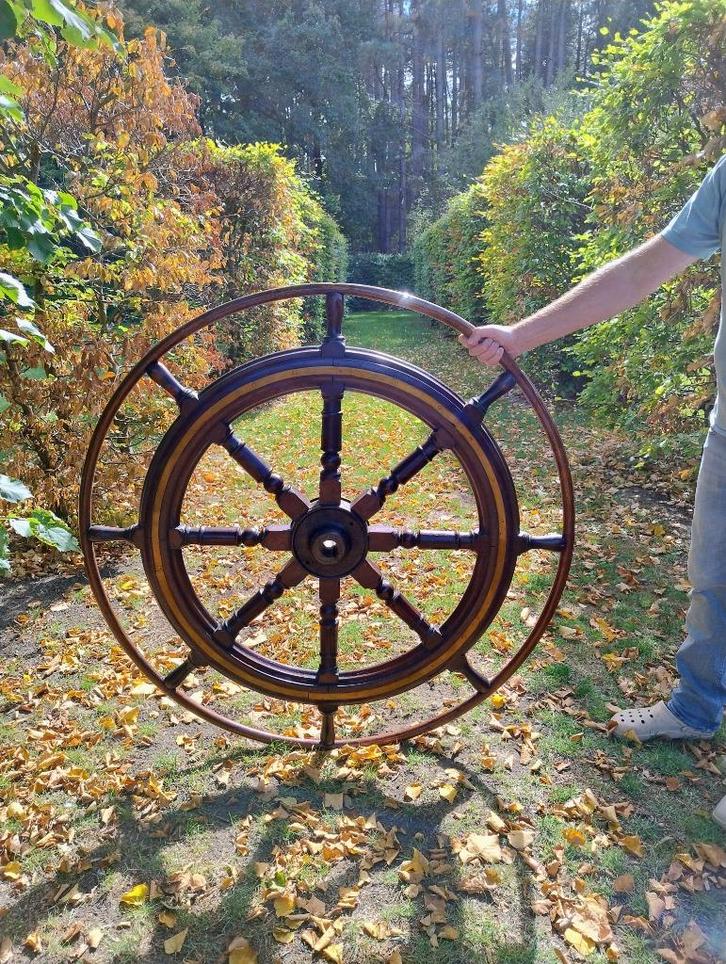 Antiek Massief Houten Stuurwiel, Antiek en Kunst, Antiek | Overige Antiek, Ophalen of Verzenden