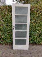 binnendeur 71 cm breed, 191 cm hoog, met plexiglas + rooster, Doe-het-zelf en Bouw, Deuren en Vliegenramen, Gebruikt, Minder dan 80 cm