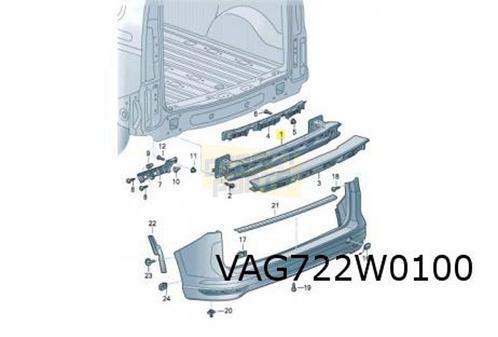 Volkswagen Caddy (1/21-) Achterbumperbalk Origineel! 2K78073, Auto-onderdelen, Carrosserie, Bumper, Volkswagen, Achter, Nieuw
