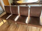 Chaises de salle à manger en cuir beige (4), Maison & Meubles, Chaises, Enlèvement, Comme neuf, Cuir