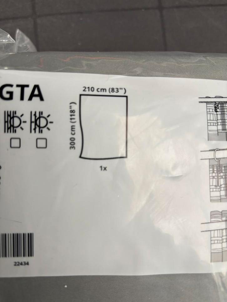 Ikea Bengta gordijnen, Huis en Inrichting, Stoffering | Gordijnen en Lamellen, Nieuw, 200 cm of meer, 200 cm of meer, Grijs, Ophalen of Verzenden